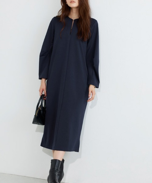 Pierrot(ピエロ)の「2wayキーネックポンチワンピース(ワンピース・レディース・ブラック/ネイビー・PM/M/L)」の10枚目の写真