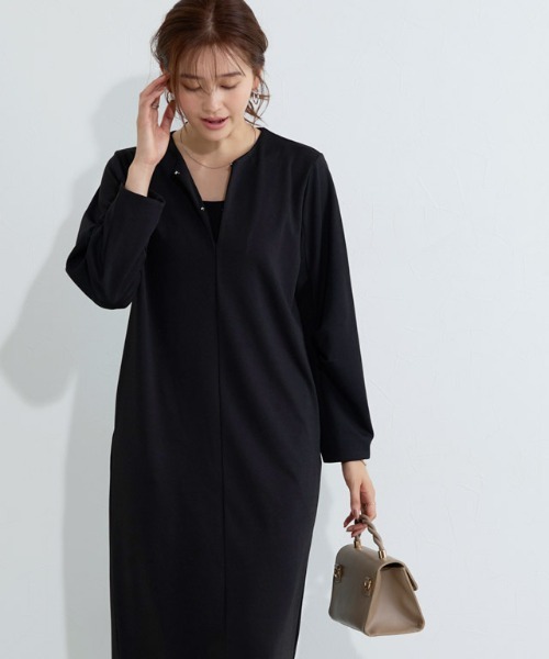 Pierrot(ピエロ)の「2wayキーネックポンチワンピース(ワンピース・レディース・ブラック/ネイビー・PM/M/L)」の13枚目の写真