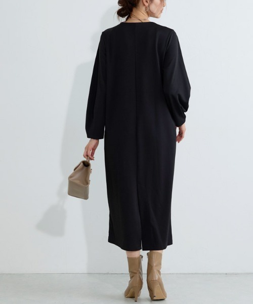 Pierrot(ピエロ)の「2wayキーネックポンチワンピース(ワンピース・レディース・ブラック/ネイビー・PM/M/L)」の14枚目の写真