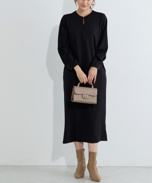 Pierrot(ピエロ)の「2wayキーネックポンチワンピース(ワンピース・レディース・ブラック/ネイビー・PM/M/L)」の15枚目の写真