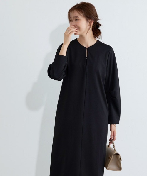 Pierrot(ピエロ)の「2wayキーネックポンチワンピース(ワンピース・レディース・ブラック/ネイビー・PM/M/L)」の16枚目の写真