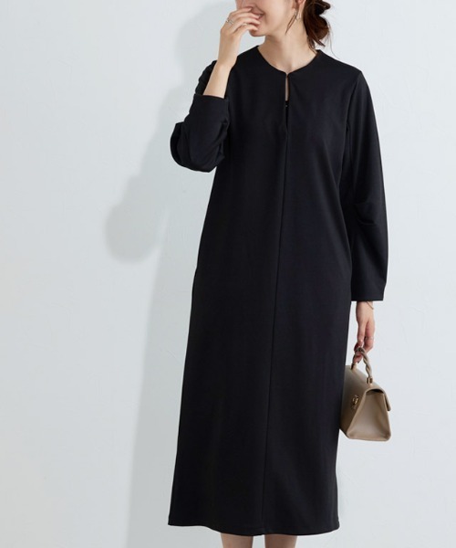Pierrot(ピエロ)の「2wayキーネックポンチワンピース(ワンピース・レディース・ブラック/ネイビー・PM/M/L)」の5枚目の写真