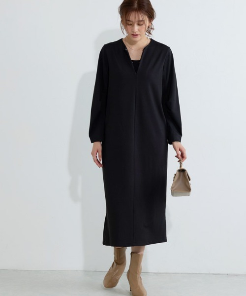 Pierrot(ピエロ)の「2wayキーネックポンチワンピース(ワンピース・レディース・ブラック/ネイビー・PM/M/L)」の6枚目の写真