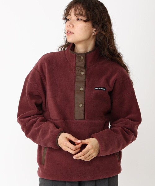 Columbia(コロンビア)の「きれいめカジュアル Columbia/ウィメンズ クリスタルベンド ハーフスナップ フリース ドロップショルダー/コロンビア(その他トップス・レディース・レッド/グリーン/ホワイト・XL/L/M/S)」の3枚目の写真