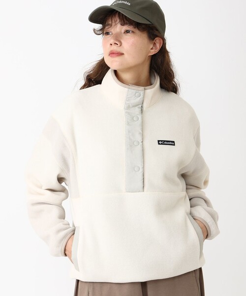 Columbia(コロンビア)の「きれいめカジュアル Columbia/ウィメンズ クリスタルベンド ハーフスナップ フリース ドロップショルダー/コロンビア(その他トップス・レディース・レッド/グリーン/ホワイト・XL/L/M/S)」の2枚目の写真