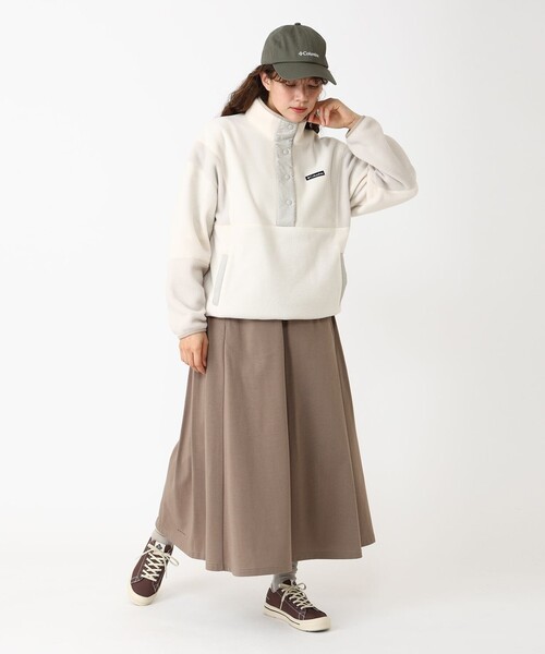 Columbia(コロンビア)の「きれいめカジュアル Columbia/ウィメンズ クリスタルベンド ハーフスナップ フリース ドロップショルダー/コロンビア(その他トップス・レディース・レッド/グリーン/ホワイト・XL/L/M/S)」の4枚目の写真