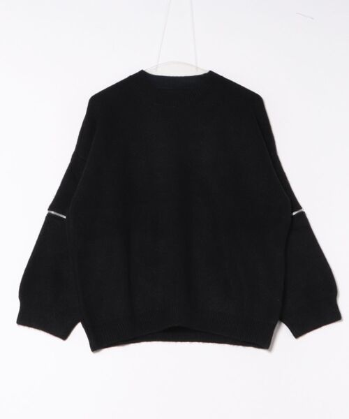 H.TOKYO(エイチトウキョウ)の「サイドジップデザイン クルーネックニット(ニット/セーター・レディース・ダークグレー/ホワイト/ブラック・FREE)」の15枚目の写真