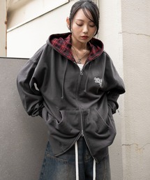 WEGO/チェックZIPパーカー