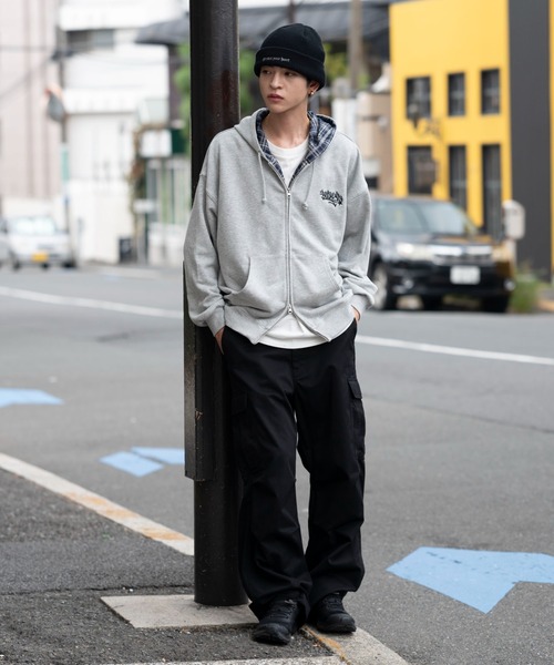 WEGO(ウィゴー)の「WEGO/チェックZIPパーカー(パーカー・メンズ・杢グレー/スミクロ・MEDIUM/LARGE)」の11枚目の写真