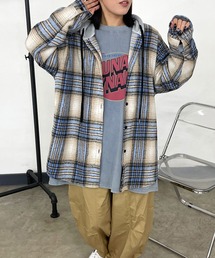 フードチェックシャツ