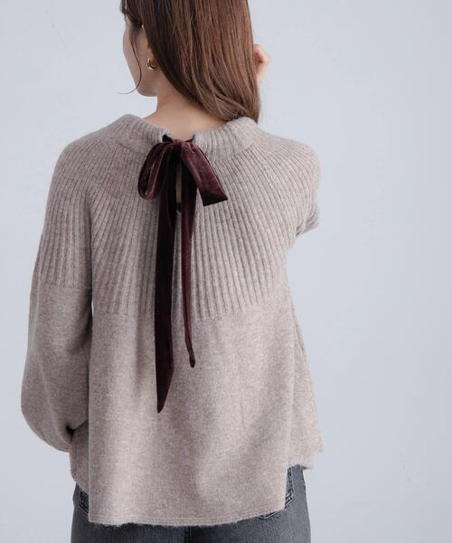 セール】『WEB限定』バックリボンもちもちニット（ニット/セーター