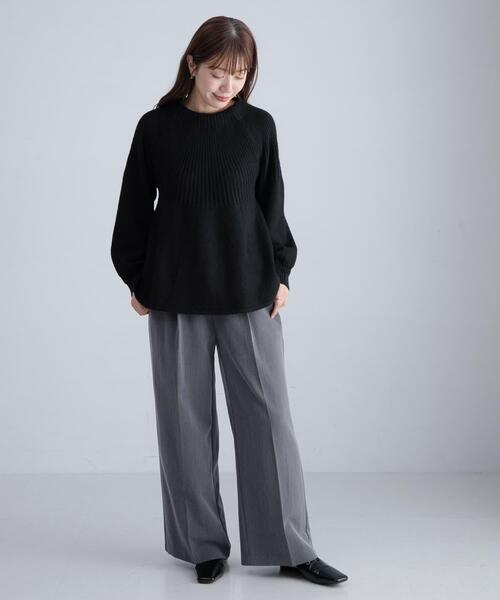 URBAN RESEARCH Sonny Label(アーバンリサーチサニーレーベル)の「『WEB限定』バックリボンもちもちニット(ニット/セーター・レディース・ベージュ/ブラック/グレー・FREE)」の19枚目の写真
