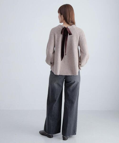 セール】『WEB限定』バックリボンもちもちニット（ニット/セーター