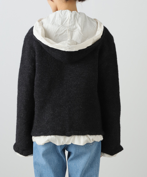 CITYSHOP(シティーショップ)の「PILLINGS FULLING FOODY 4210400005:ニットジャケット(その他アウター・レディース・チャコールグレー・FREE)」の6枚目の写真