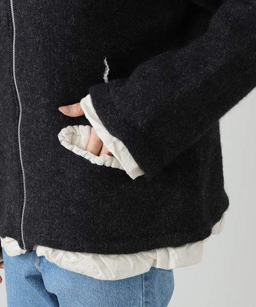 CITYSHOP(シティーショップ)の「PILLINGS FULLING FOODY 4210400005:ニットジャケット(その他アウター・レディース・チャコールグレー・FREE)」の9枚目の写真