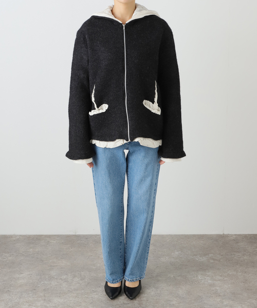 CITYSHOP(シティーショップ)の「PILLINGS FULLING FOODY 4210400005:ニットジャケット(その他アウター・レディース・チャコールグレー・FREE)」の15枚目の写真