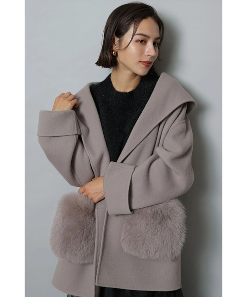 Arpege story ファーフードブルゾン２　美品 アルページュストーリー ファーブルゾン Arpege story ファー
