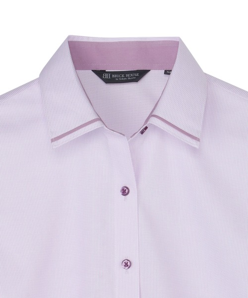 TOKYO SHIRTS（トウキョウシャツ）の「形態安定ノンアイロン レギュラー 長袖ビジネスワイシャツ（ビジネスシャツ・レディース・パープル・M/S）」の3枚目の写真