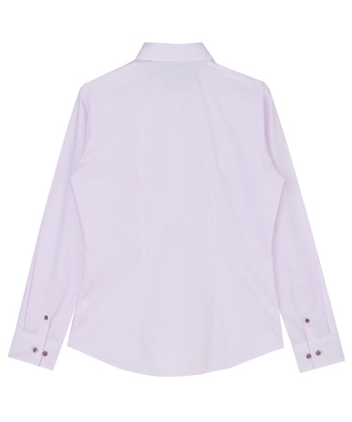 TOKYO SHIRTS（トウキョウシャツ）の「形態安定ノンアイロン レギュラー 長袖ビジネスワイシャツ（ビジネスシャツ・レディース・パープル・M/S）」の4枚目の写真