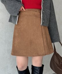 スエードラップミニスカート