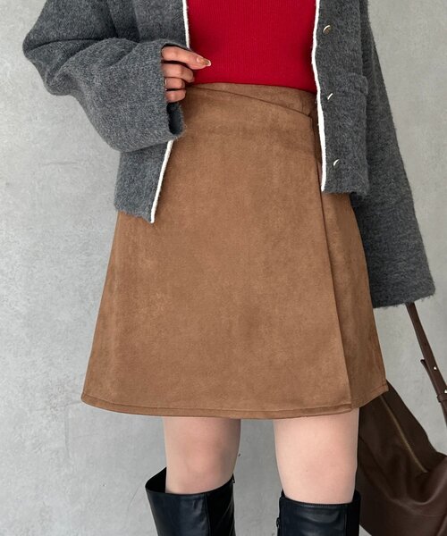 セール】スエードラップミニスカート（スカート）｜Thevon（ゼボン）の