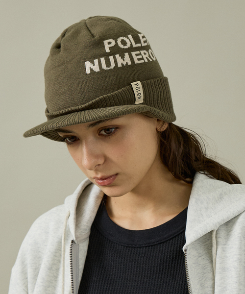 POLeR（ポーラー）の「【POLER / ポーラー】BRIM BEANIE / ブリム ビーニー/ユニセックス（ニットキャップ/ビーニー・メンズ・カーキ/ブラック/ネイビー・フリー）」の11枚目の写真