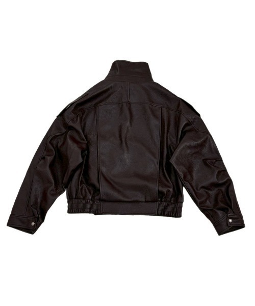ししし 黒いカジュアルジャケット Chikashitsu +】high neck coating bomber jacket / 【チカシツプラス