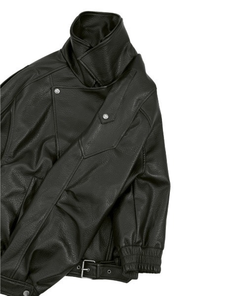 すんちゃ Chikashitsu +】high neck coating bomber jacket / 【チカシツプラス