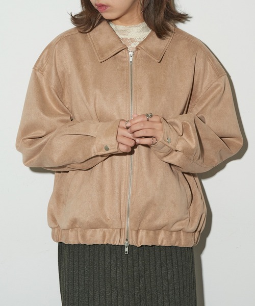 MAISON BREEZE reveur(メゾンブリーズレヴール)の「【MAISON BREEZE reveur】フェイクスウェードWジップブルゾン XNN(ブルゾン・レディース・グレイッシュベージュ/ブラウン/ベージュ・FREE)」の7枚目の写真