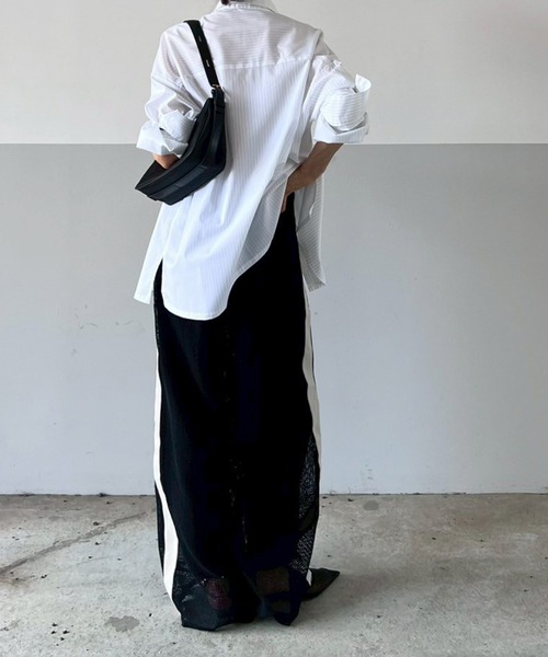 Flugge(フラッジー)の「シンプルボクシーシャツ(ストライプ)(シャツ/ブラウス・レディース・ブラウン/ホワイト・FREE)」の21枚目の写真