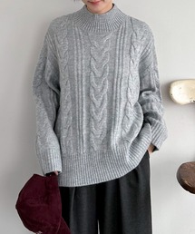 Doux archives | ケーブルハイネックニットプルオーバー(ニット/セーター)