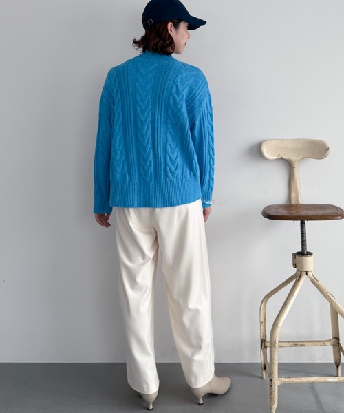 セール】ケーブルハイネックニットプルオーバー（ニット/セーター