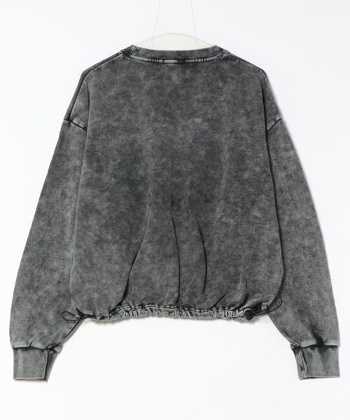 Revo.（レボ）の「グランジ加工 トライバルロゴプリント 裏毛 ドローコード 短丈 ワイド スウェット プルオーバー（スウェット・メンズ・ブラウン/チャコール/オフホワイト/スモークピンク・M/L）」の5枚目の写真