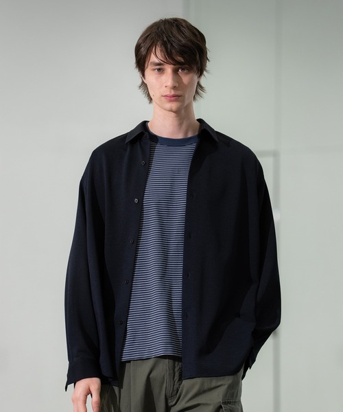 CITY TOKYO(シティトウキョウ)の「【CITY TOKYO/シティートーキョー】Thinーdry リラックスシャツ(シャツ/ブラウス・メンズ・ブラック/ブラウン・2/1)」の2枚目の写真