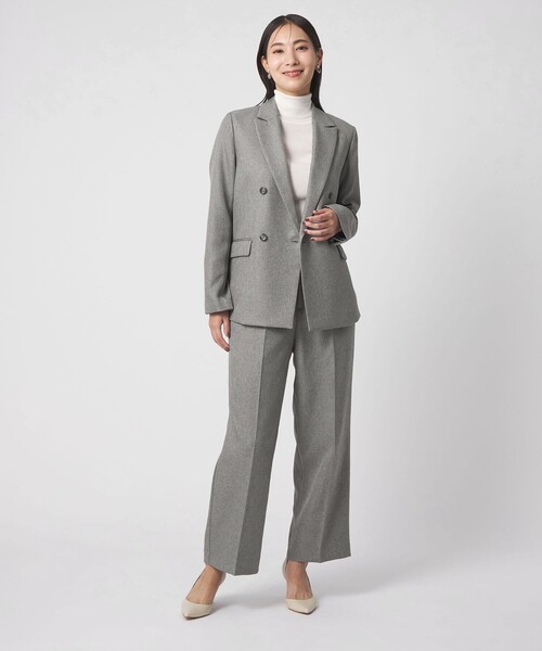 セール】ツイードライク タックワイドパンツ ‐ウォッシャブル