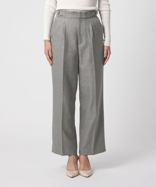 セール】ツイードライク タックワイドパンツ ‐ウォッシャブル