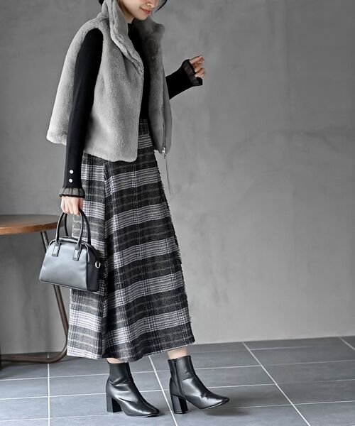 rps（アールピーエス）の「チェックツイードフリンジスカート（スカート・レディース・ブラウン/ネイビー/オレンジ・フリー）」の9枚目の写真