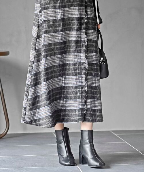 rps（アールピーエス）の「チェックツイードフリンジスカート（スカート・レディース・ブラウン/ネイビー/オレンジ・フリー）」の13枚目の写真