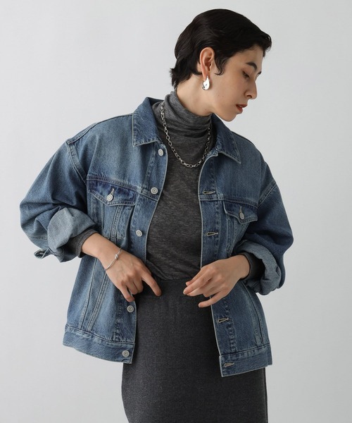 studio CLIP(スタディオクリップ)の「《ウタオ》デニムジャケット(デニムジャケット・レディース・ブルー・FREE)」の4枚目の写真