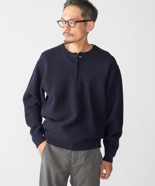 SHIPS(シップス)の「SHIPS: ヘビー ボイルド ヘンリーネック ニット(ニット/セーター・メンズ・チャコールグレー/ネイビー/ブラウン・SMALL/MEDIUM/LARGE/X-LARGE)」の10枚目の写真