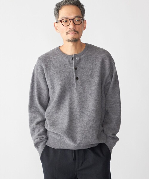 SHIPS(シップス)の「SHIPS: ヘビー ボイルド ヘンリーネック ニット(ニット/セーター・メンズ・チャコールグレー/ネイビー/ブラウン・SMALL/MEDIUM/LARGE/X-LARGE)」の14枚目の写真