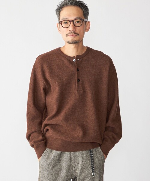 SHIPS(シップス)の「SHIPS: ヘビー ボイルド ヘンリーネック ニット(ニット/セーター・メンズ・チャコールグレー/ネイビー/ブラウン・SMALL/MEDIUM/LARGE/X-LARGE)」の15枚目の写真