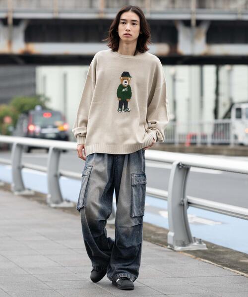 WEGO（ウィゴー）の「WEGO/ジャガードアニマルプルオーバー（ニット/セーター・メンズ・イエロー/ネイビー/オフホワイト・LARGE/MEDIUM）」の8枚目の写真