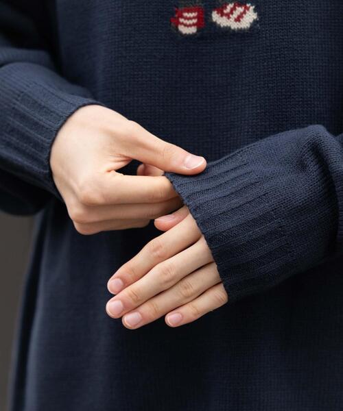 WEGO（ウィゴー）の「WEGO/ジャガードアニマルプルオーバー（ニット/セーター・メンズ・イエロー/ネイビー/オフホワイト・LARGE/MEDIUM）」の11枚目の写真