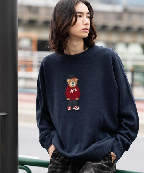 WEGO（ウィゴー）の「WEGO/ジャガードアニマルプルオーバー（ニット/セーター・メンズ・イエロー/ネイビー/オフホワイト・LARGE/MEDIUM）」の14枚目の写真