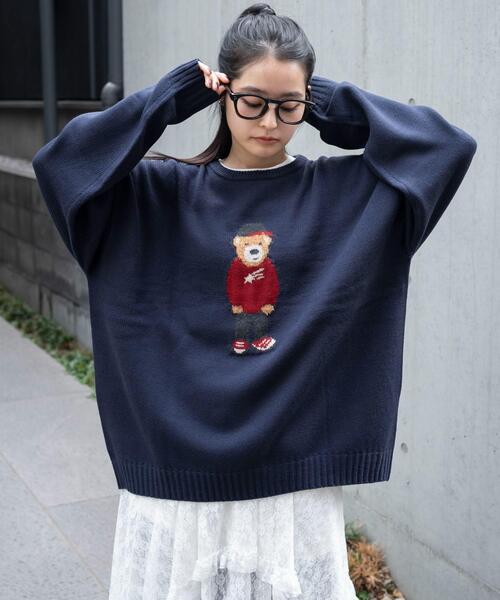 WEGO（ウィゴー）の「WEGO/ジャガードアニマルプルオーバー（ニット/セーター・メンズ・イエロー/ネイビー/オフホワイト・LARGE/MEDIUM）」の19枚目の写真