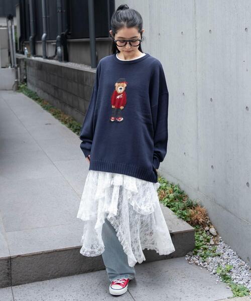 WEGO（ウィゴー）の「WEGO/ジャガードアニマルプルオーバー（ニット/セーター・メンズ・イエロー/ネイビー/オフホワイト・LARGE/MEDIUM）」の20枚目の写真