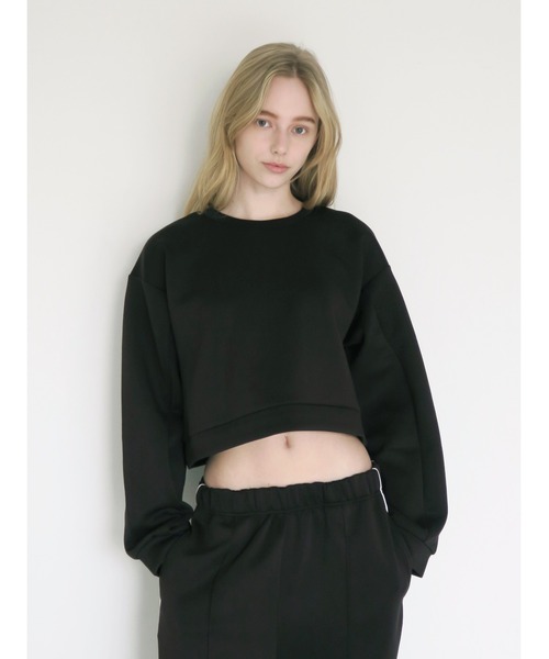 swane(スワネ)の「cropped sweat tops(スウェット・レディース・ブラック/アイボリー・FREE)」の2枚目の写真