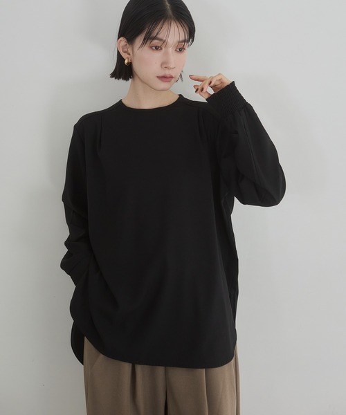 hunch(ハンチ)の「ストレッチジョーゼット 万能ブラウス(シャツ/ブラウス・レディース・オフホワイト/クリーム/ブラック・FREE)」の2枚目の写真