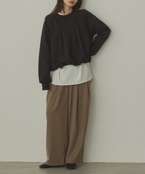 hunch(ハンチ)の「ストレッチジョーゼット 万能ブラウス(シャツ/ブラウス・レディース・オフホワイト/クリーム/ブラック・FREE)」の15枚目の写真